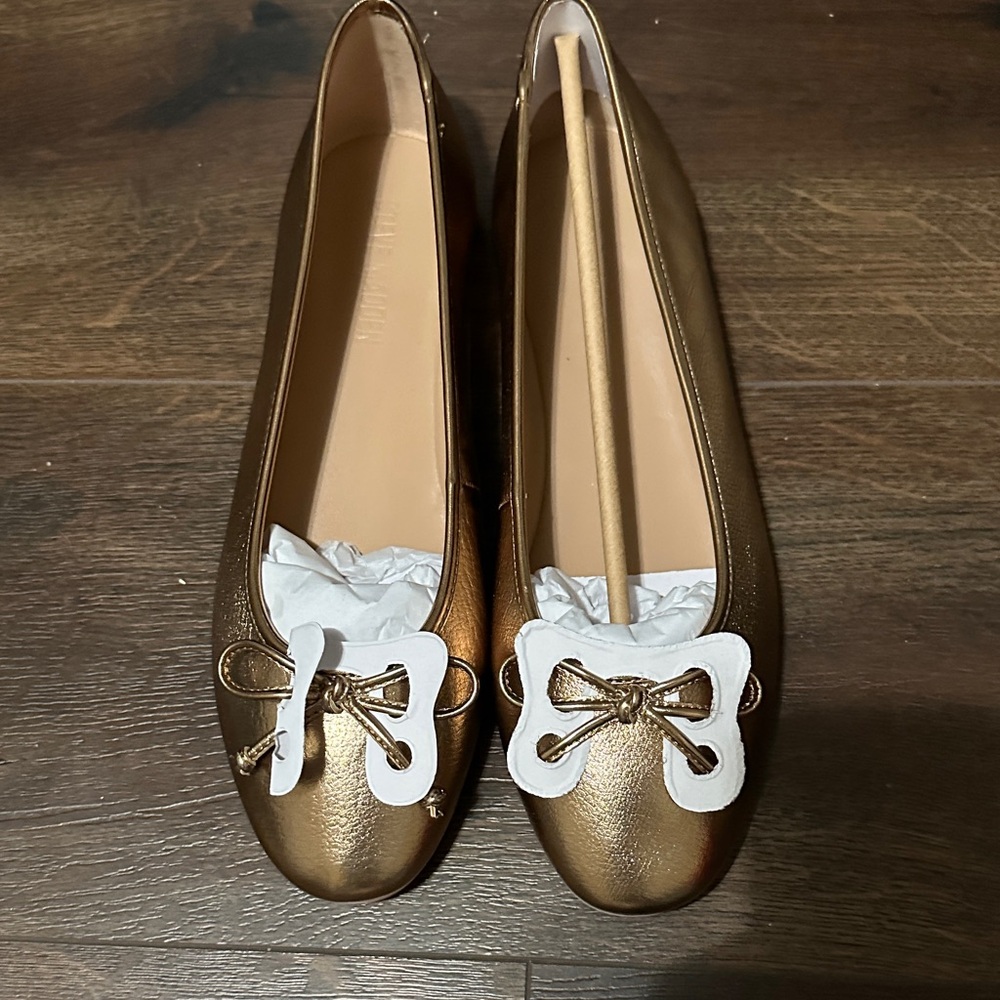 Steve Madden Gold Women's Flats with Bow Accent size 10